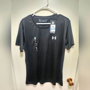 Under Armour Women's Black Athletic Short Sleeve Shirt Heatgear Size XL